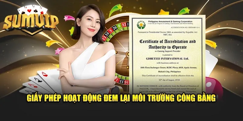 Giấy phép hoạt động SUMVIP đem lại môi trường công bằng